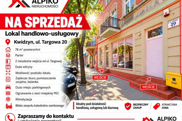 Kwidzyn, kwidzyński, Lokal na sprzedaż